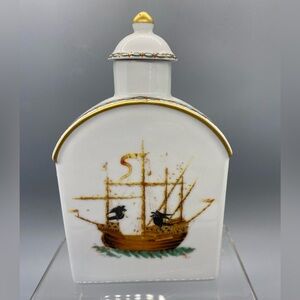 Tobacco, Tea, Cannabis Caddy Replica Of Museum Piece. Porcelain. Portuguese.